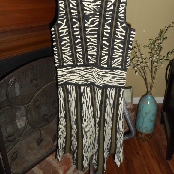 NWT Ronny Kobo knit zebra dress, Medium - Picture 7 of 14